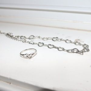 Lia Sophia Heart Anklet and Ring